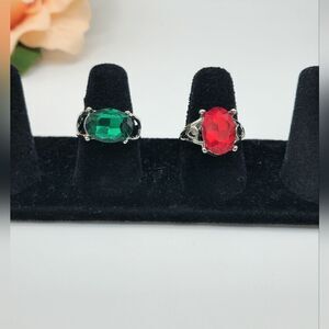 Vintage silver cocktail statement ring bundle